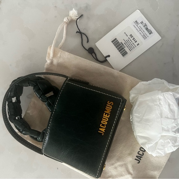 Jacquemus Le Sac Noeud Green top handle mini bag. - Picture 4 of 8